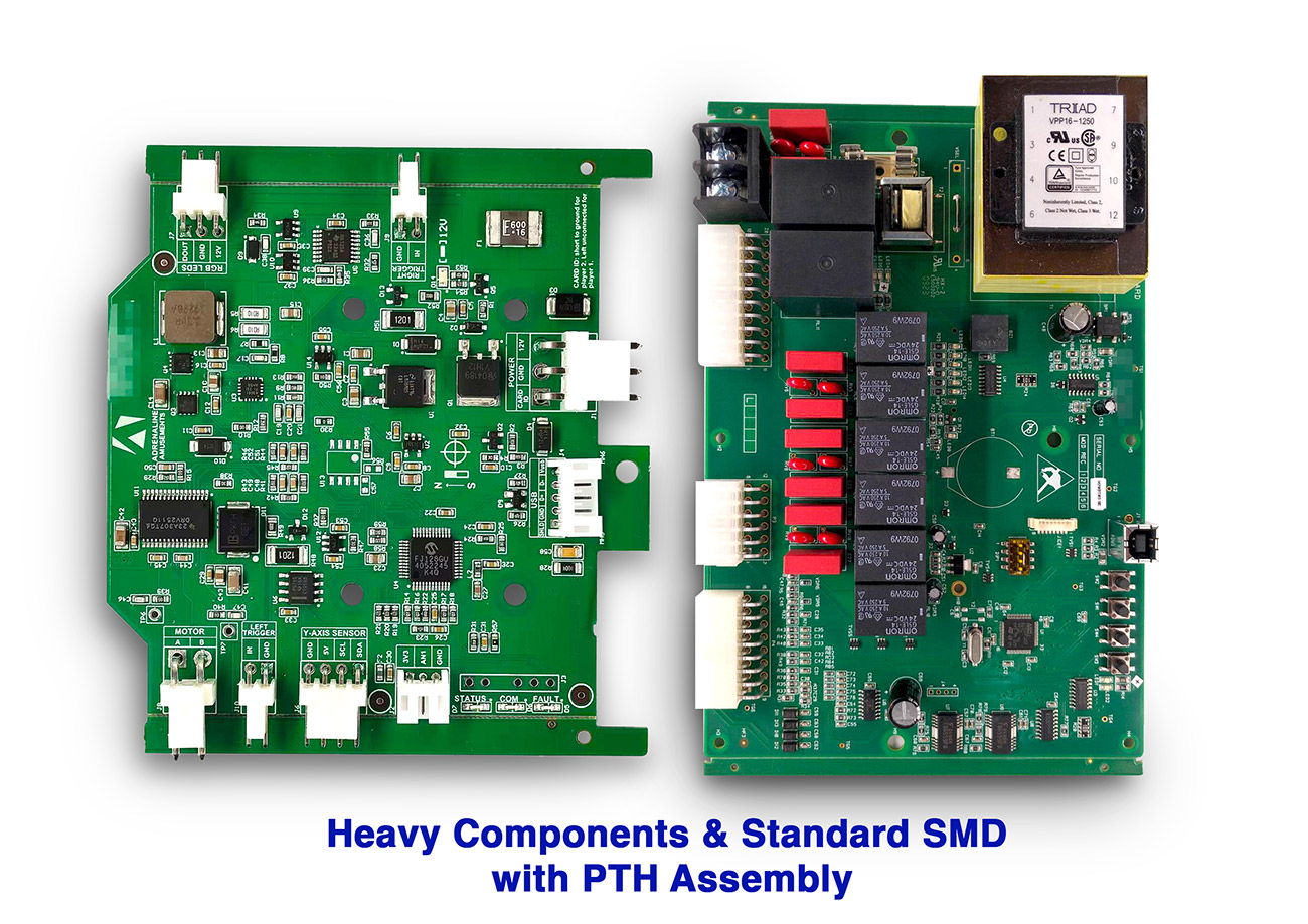 heavy components and standard smd with pth assembly