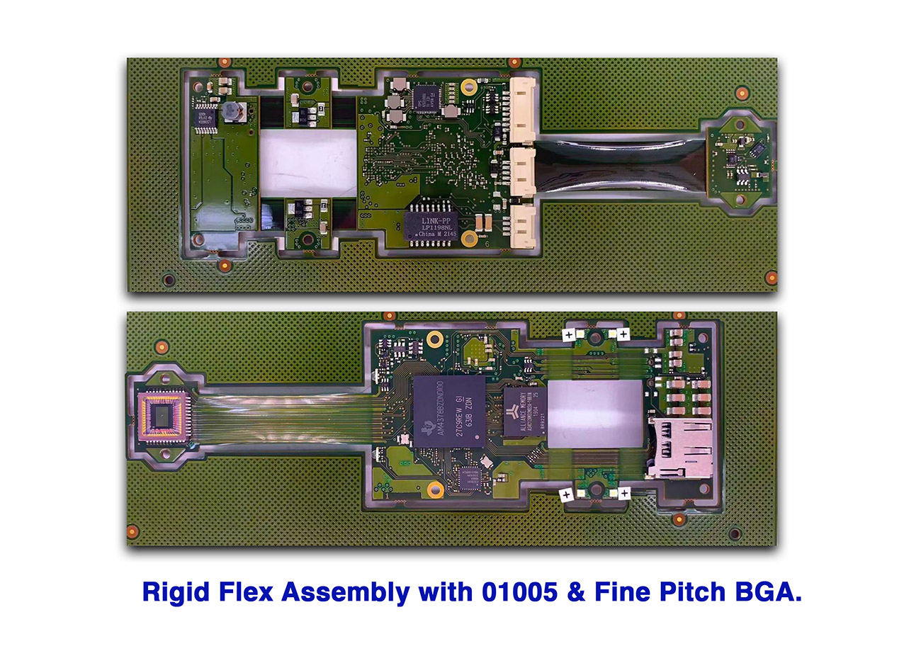 rigid flex assembly and fine pitch bga